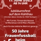 Save the date: 17.06.2023. Jubiläumsfest aid dem Kohlhau. 50 Jahre Frauenfussball beim VfL Kaltental.